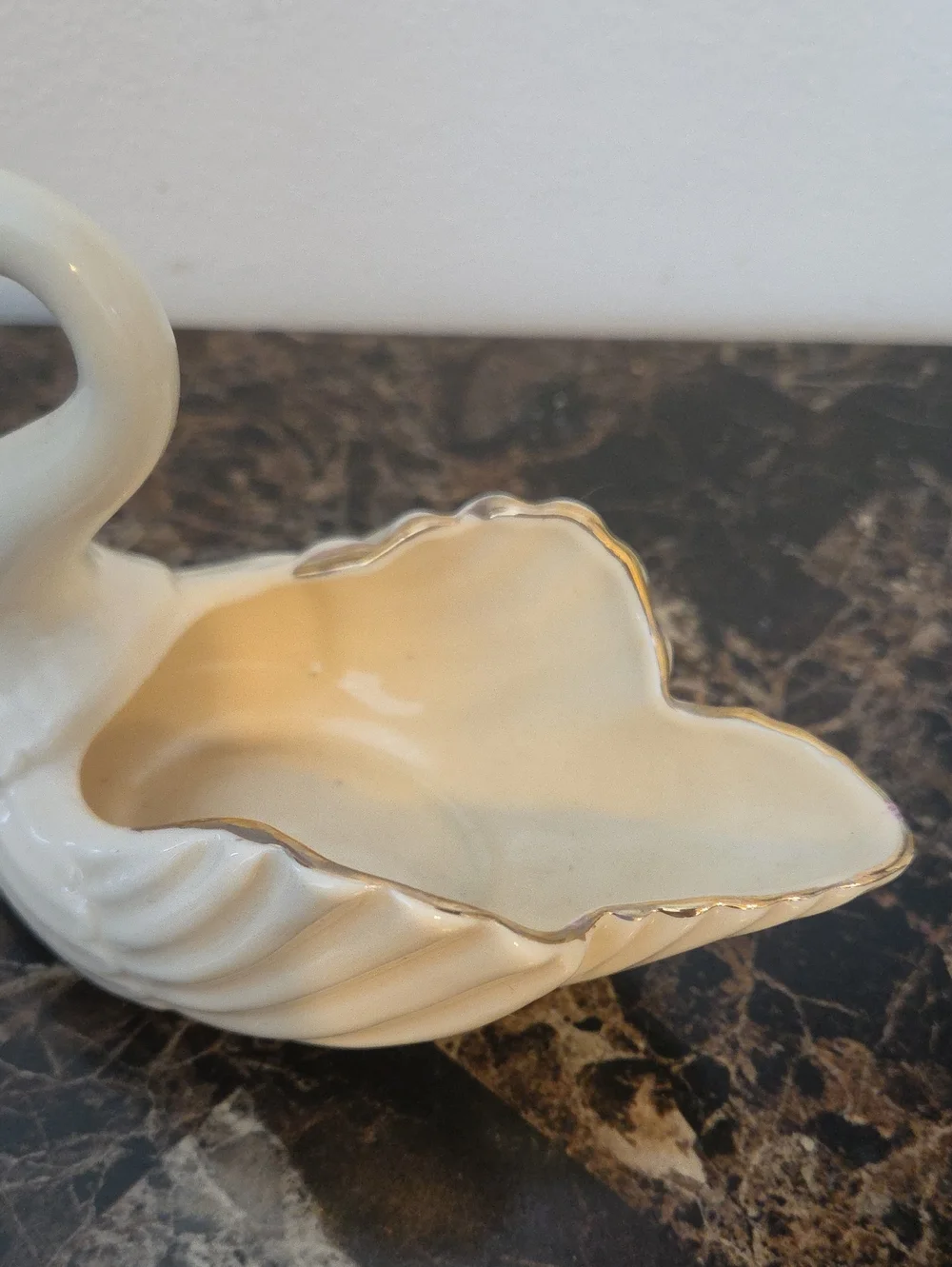 Vintage Lenox Swan Gold Trim Trinket Dish 5